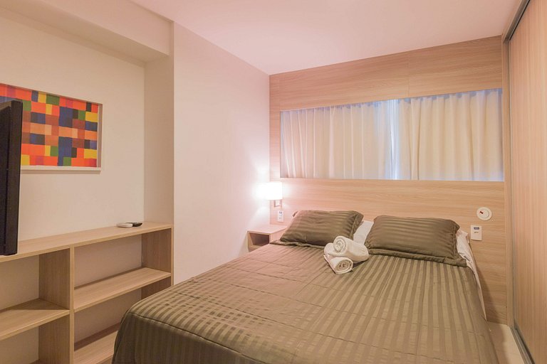 Excelente flat com dois quartos em Boa Viagem, no Bristol