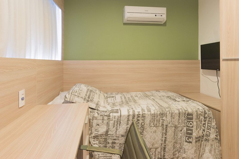 Excelente flat com dois quartos em Boa Viagem, no Bristol