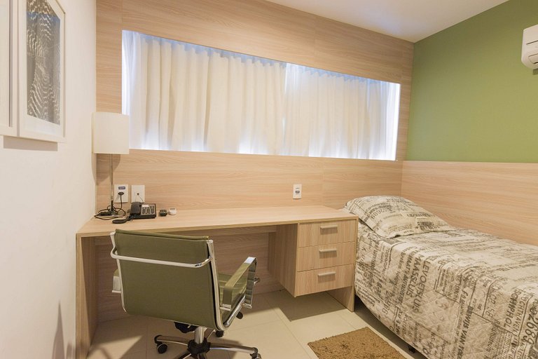 Excelente flat com dois quartos em Boa Viagem, no Bristol